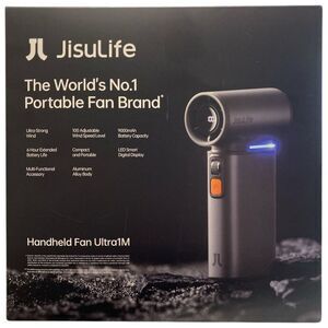 JisuLife Ultra Strong, Compact & Portable, 100 Adjustable Setting Handheld Fan